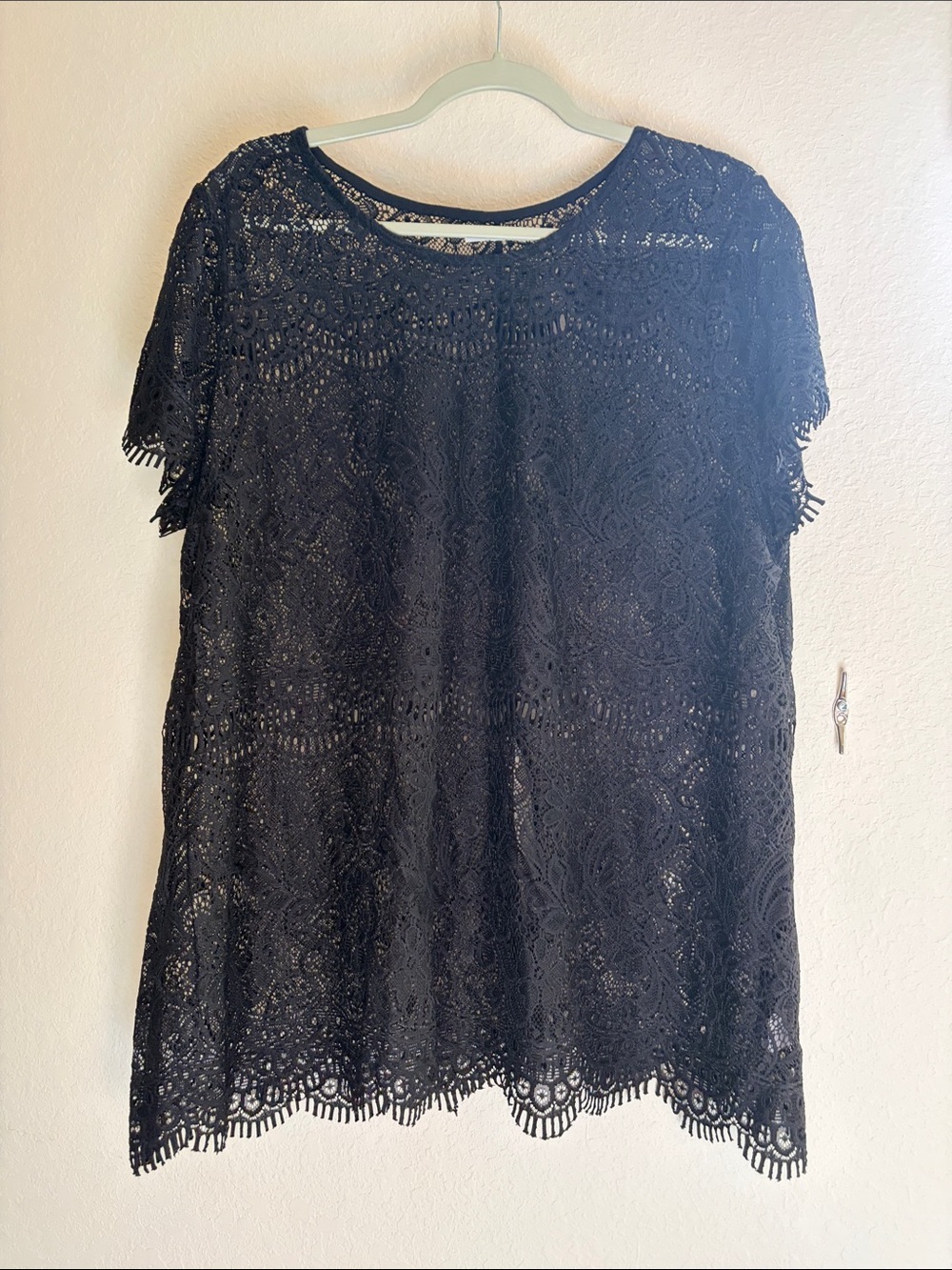 NWOT Maurices Women’s Black Lace Top